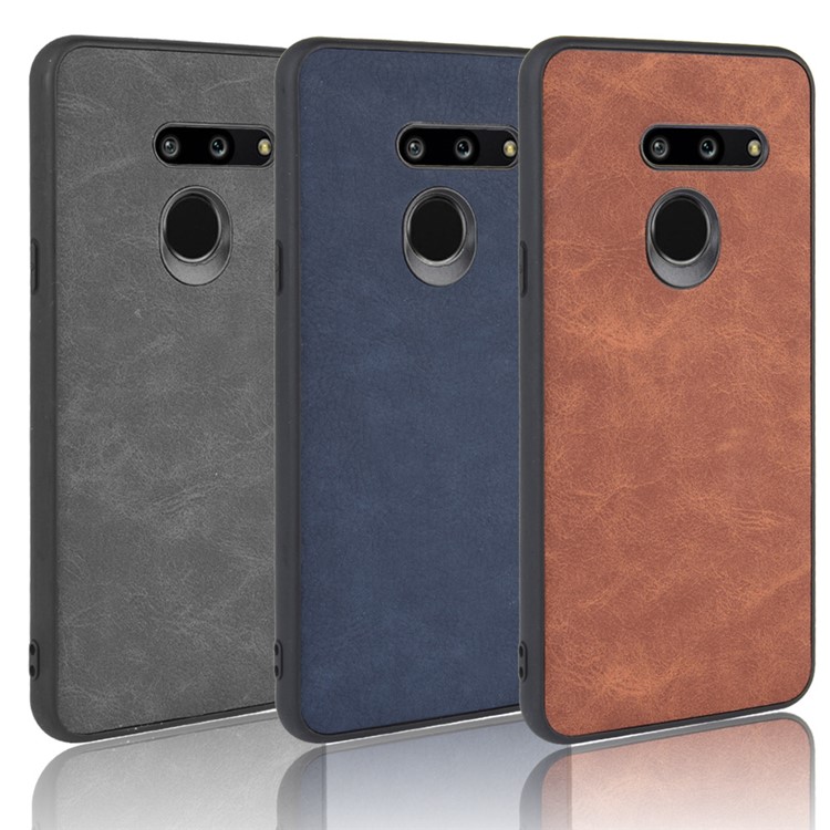 PU Leather Coated TPU Back Phone Shell for LG G8 ThinQ - Brown-7