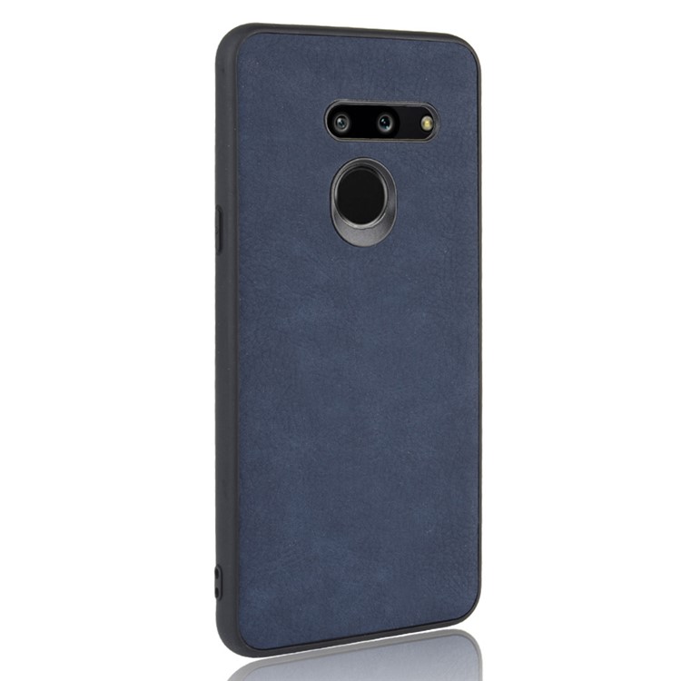 PU Leather Coated TPU Back Phone Shell for LG G8 ThinQ - Blue-3