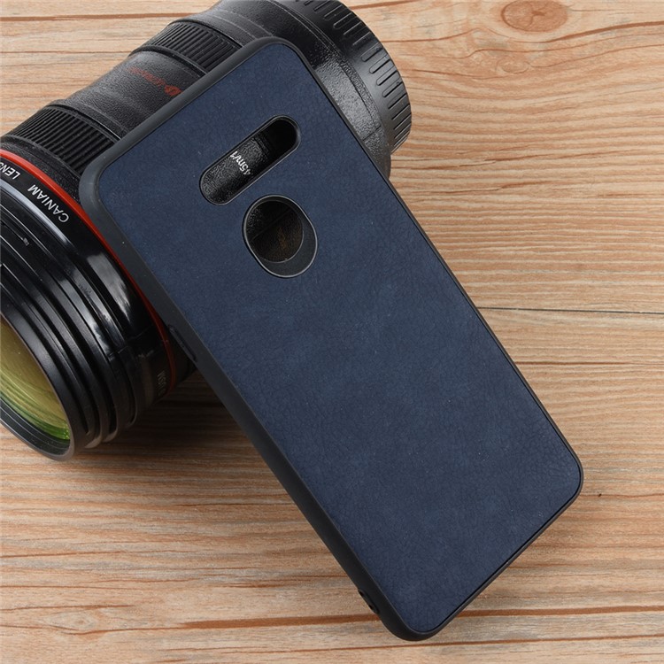 PU Leather Coated TPU Back Phone Shell for LG G8 ThinQ - Blue-4