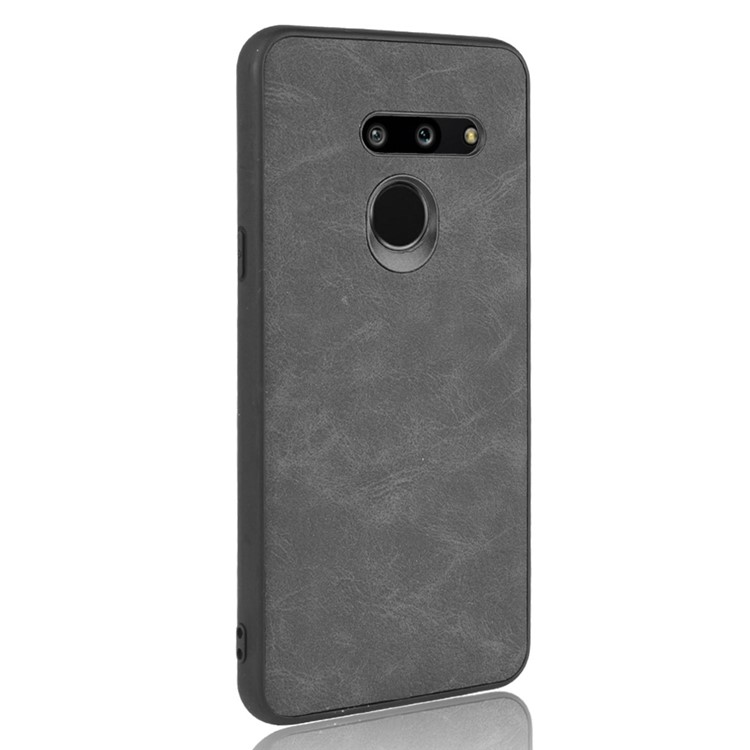 PU Leder Beschichtete TPU Handyhülle Für LG G8 Thinq - Schwarz-4