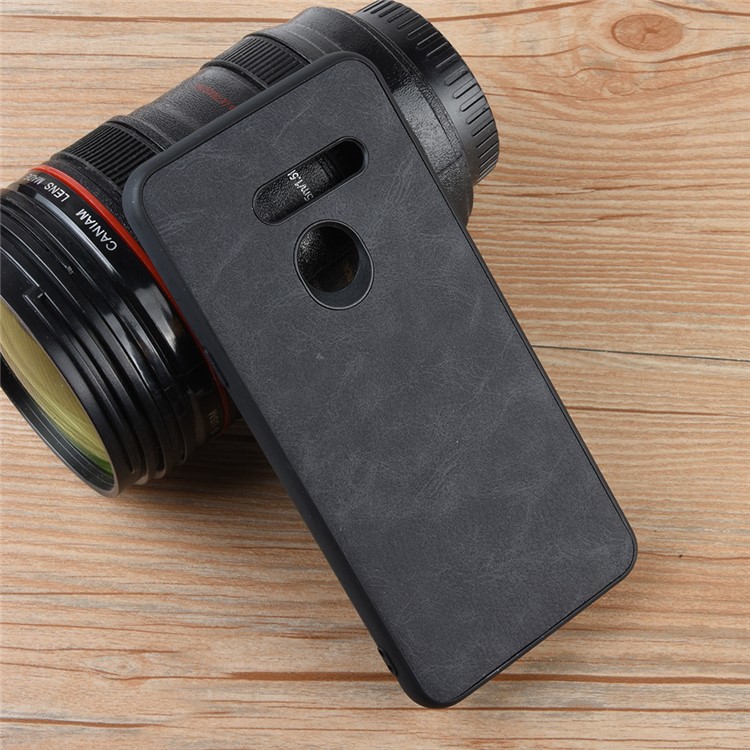 PU Leder Beschichtete TPU Handyhülle Für LG G8 Thinq - Schwarz-5