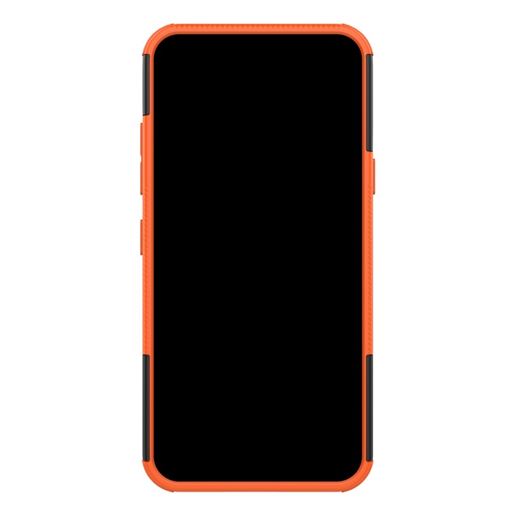 Anti-slip PC + TPU Combo Case with Kickstand for LG Q60 - Orange-4