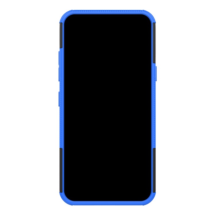 Anti-slip PC + TPU Combo Case Con Kickstand Para LG Q60 - Azul