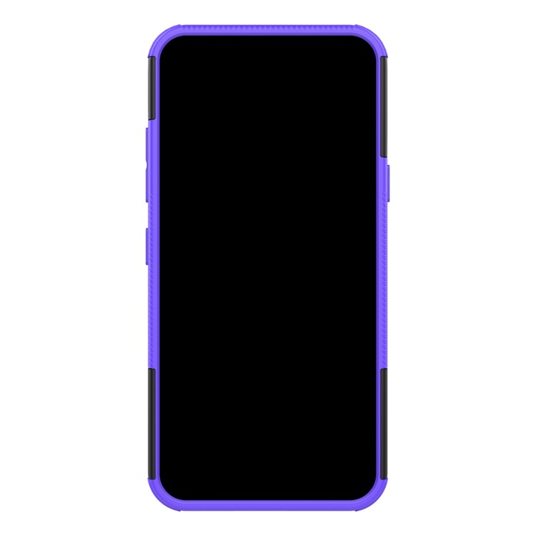 Custodia Combinata PC + TPU Anti-slip Con Cavalletto Per LG Q60 - Viola-5