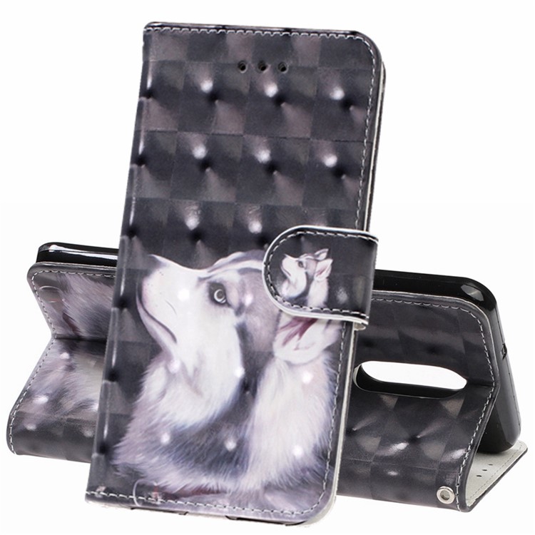 Pattern Printing Leather Wallet Stand Casing Covering for LG K40 / K12+ / K12 Plus - Fox-1