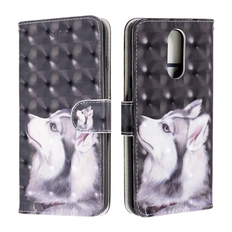 Pattern Printing Leather Wallet Stand Casing Covering for LG K40 / K12+ / K12 Plus - Fox-2