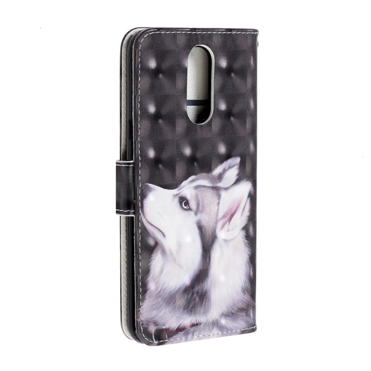 Pattern Printing Leather Wallet Stand Casing Covering for LG K40 / K12+ / K12 Plus - Fox-4