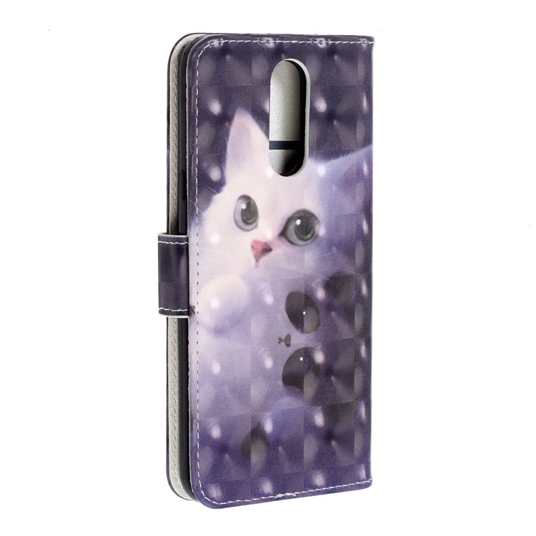 Pattern Printing Leather Wallet Stand Casing Covering for LG K40 / K12+ / K12 Plus - Cat-4