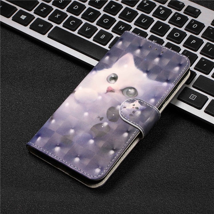 Pattern Printing Leather Wallet Stand Casing Covering for LG K40 / K12+ / K12 Plus - Cat-8