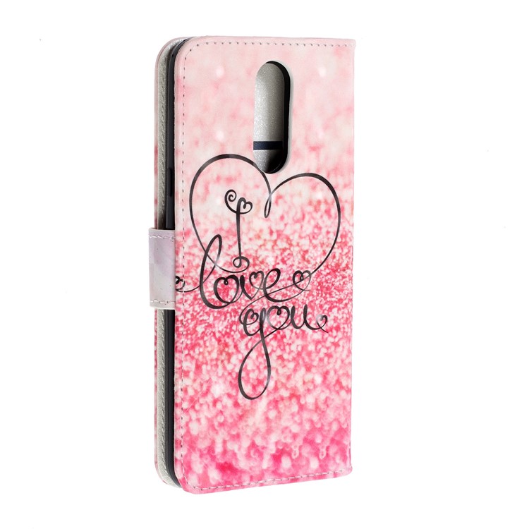 Pattern Printing Leather Wallet Stand Casing Covering for LG K40 / K12+ / K12 Plus - Love You-4