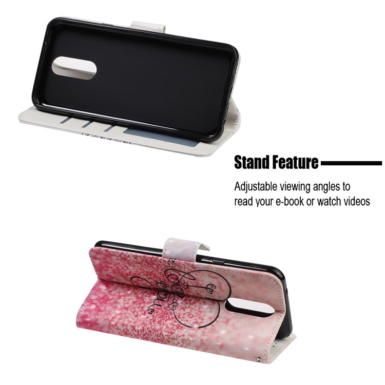 Pattern Printing Leather Wallet Stand Casing Covering for LG K40 / K12+ / K12 Plus - Love You-7