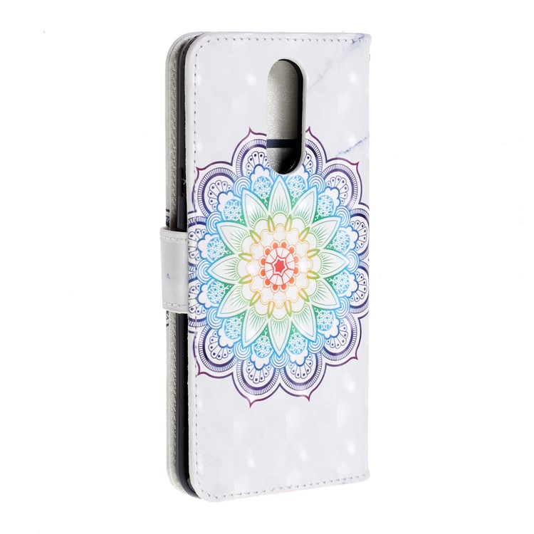 Pattern Printing Leather Wallet Stand Casing Covering for LG K40 / K12+ / K12 Plus - Flower-4