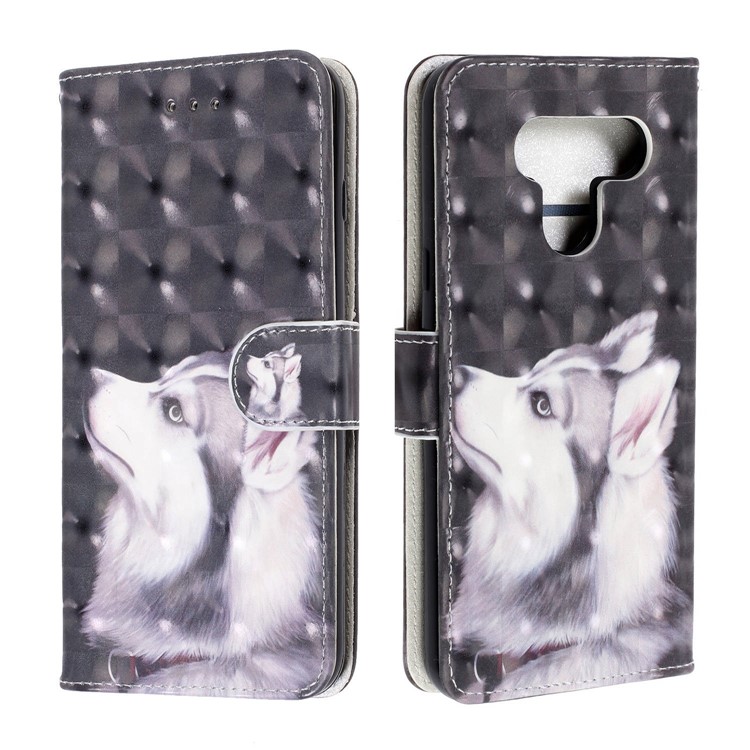 3D Printing Texture Leather Cell Phone Casing for LG K50 / Q60 - Fox-2