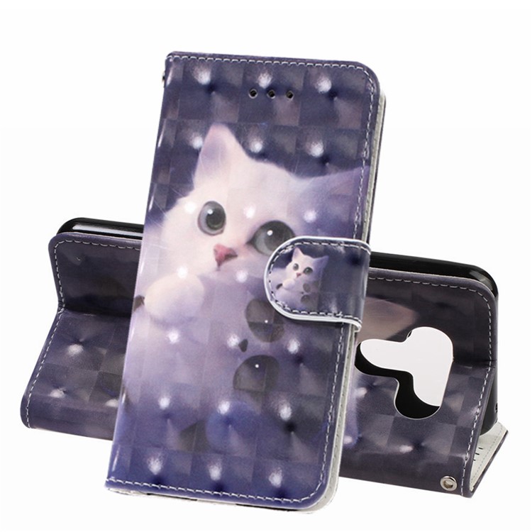 3D Printing Texture Leather Cell Phone Casing for LG K50 / Q60 - Cat-1