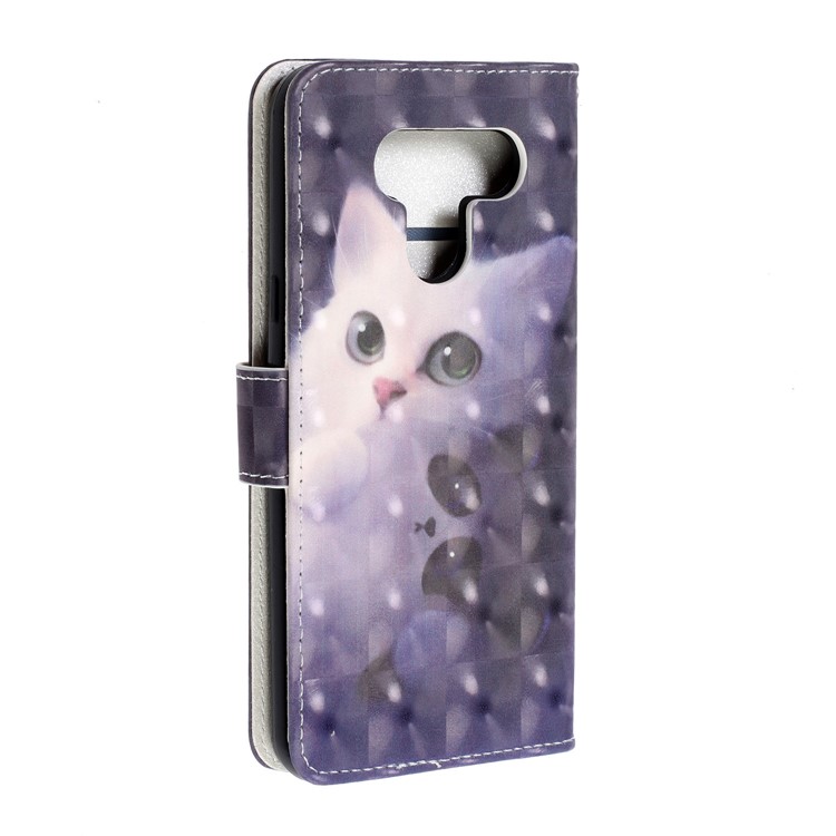 3D Printing Texture Leather Cell Phone Casing for LG K50 / Q60 - Cat-4