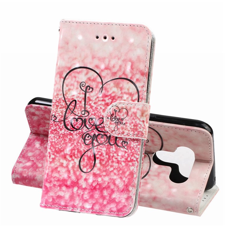 3D Printing Texture Leather Cell Phone Casing for LG K50 / Q60 - Love You-1