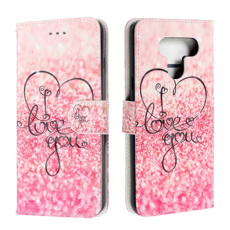 3D Printing Texture Leather Cell Phone Casing for LG K50 / Q60 - Love You-2