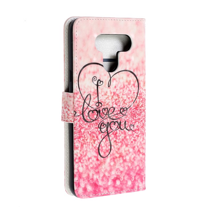 3D Printing Texture Leather Cell Phone Casing for LG K50 / Q60 - Love You-4