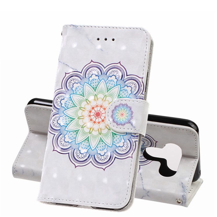 3D Printing Texture Leather Cell Phone Casing for LG K50 / Q60 - Flower-1