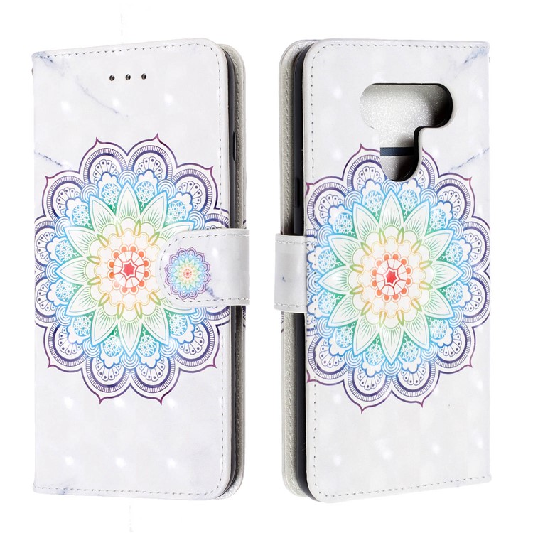 3D Printing Texture Leather Cell Phone Casing for LG K50 / Q60 - Flower-2