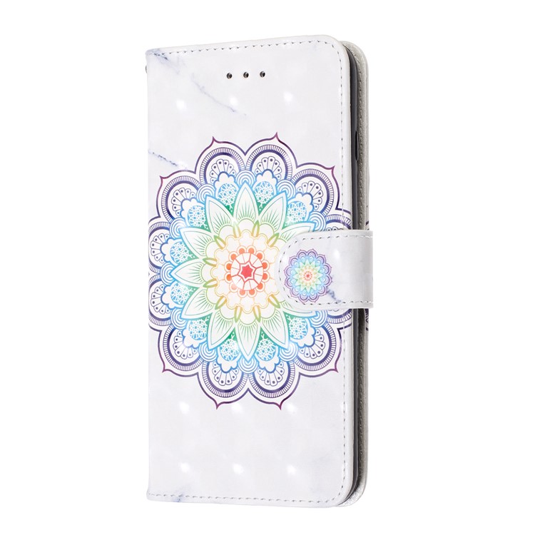 3D Printing Texture Leather Cell Phone Casing for LG K50 / Q60 - Flower-3