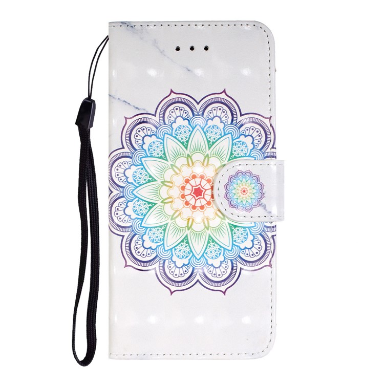 3D Printing Texture Leather Cell Phone Casing for LG K50 / Q60 - Flower-5