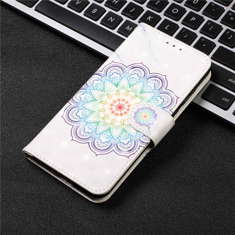 3D Printing Texture Leather Cell Phone Casing for LG K50 / Q60 - Flower-8