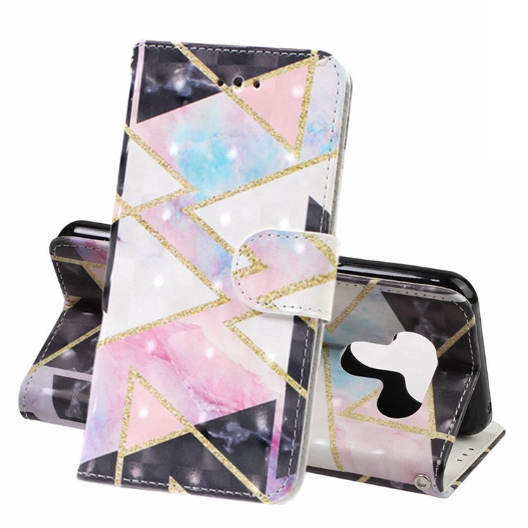 3D Printing Texture Leather Cell Phone Casing for LG K50 / Q60 - Geometric Pattern-1