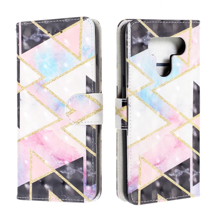 3D Printing Texture Leather Cell Phone Casing for LG K50 / Q60 - Geometric Pattern-2