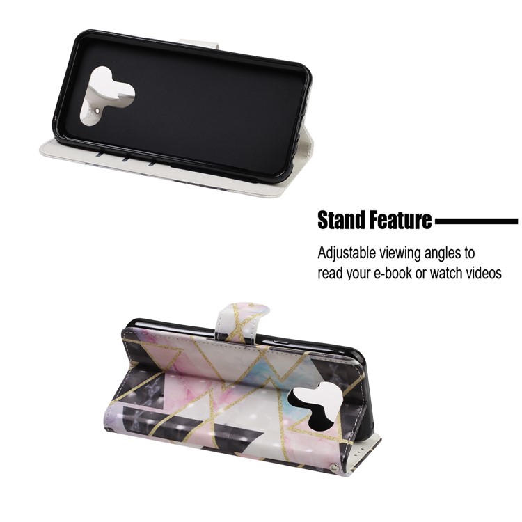 3D Printing Texture Leather Cell Phone Casing for LG K50 / Q60 - Geometric Pattern-7