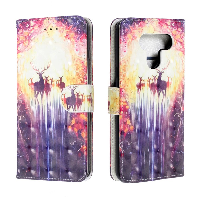 3D Printing Texture Leather Cell Phone Casing for LG K50 / Q60 - Elks-2