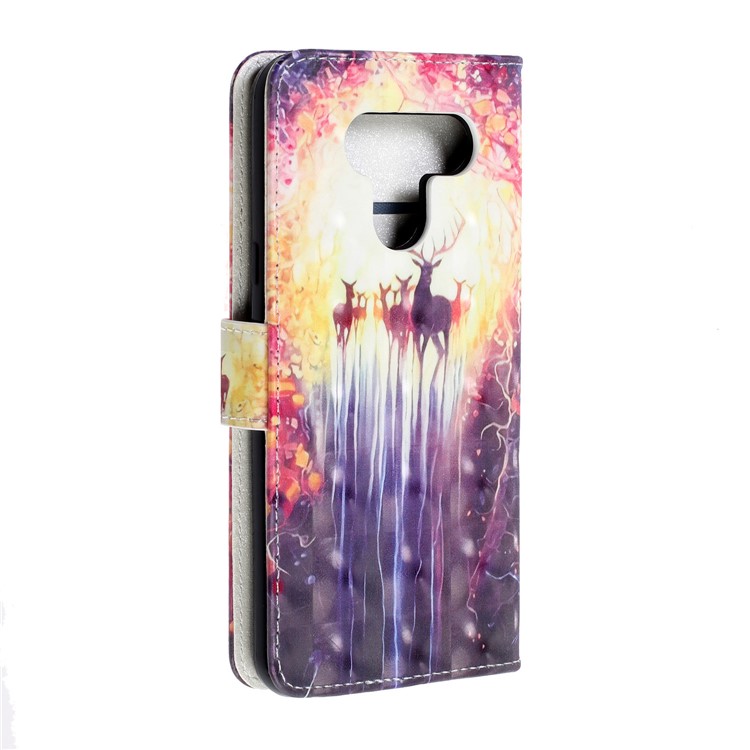 3D Printing Texture Leather Cell Phone Casing for LG K50 / Q60 - Elks-4