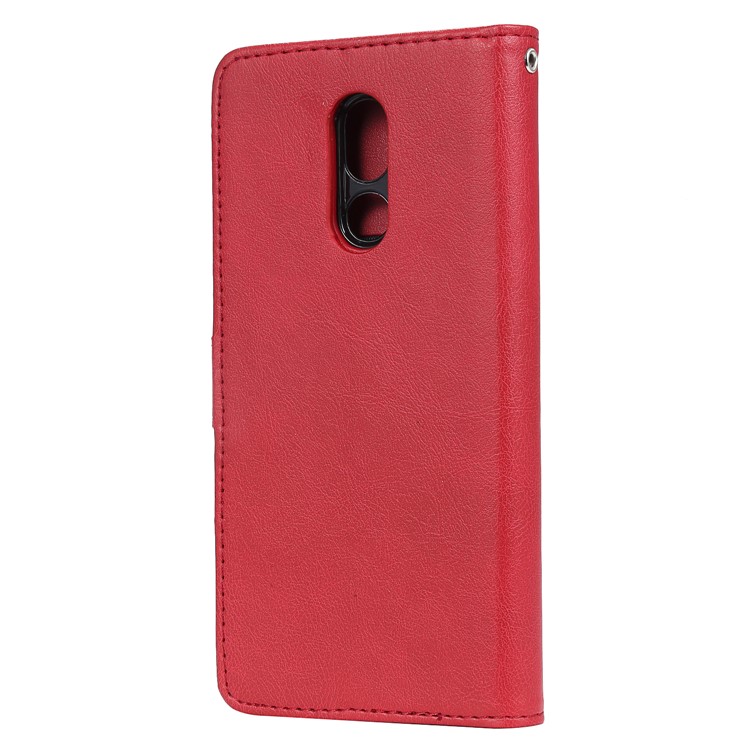 Magnetic Detachable 2-in-1 Leather Wallet Case for LG Stylo 5 - Red-3
