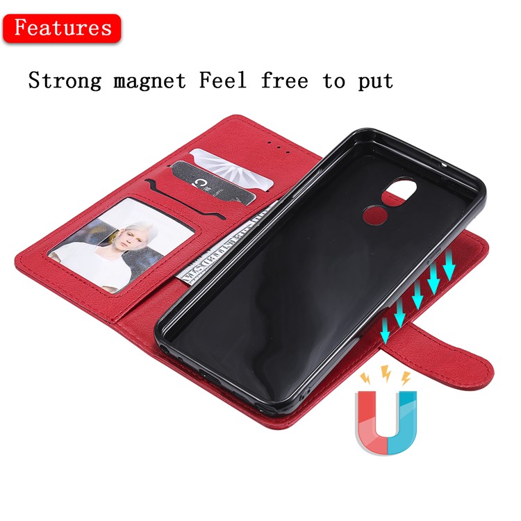 Magnetic Detachable 2-in-1 Leather Wallet Case for LG Stylo 5 - Red-5