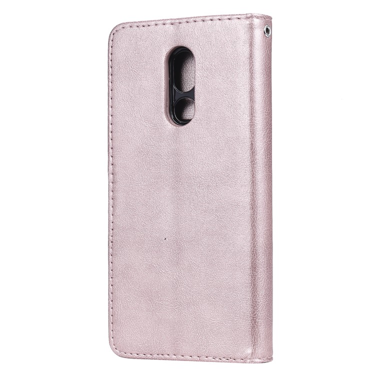 Magnetic Detachable 2-in-1 Leather Wallet Case for LG Stylo 5 - Rose Gold-3