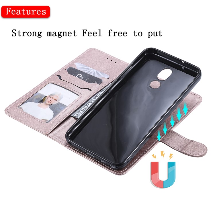Magnetic Detachable 2-in-1 Leather Wallet Case for LG Stylo 5 - Rose Gold-5