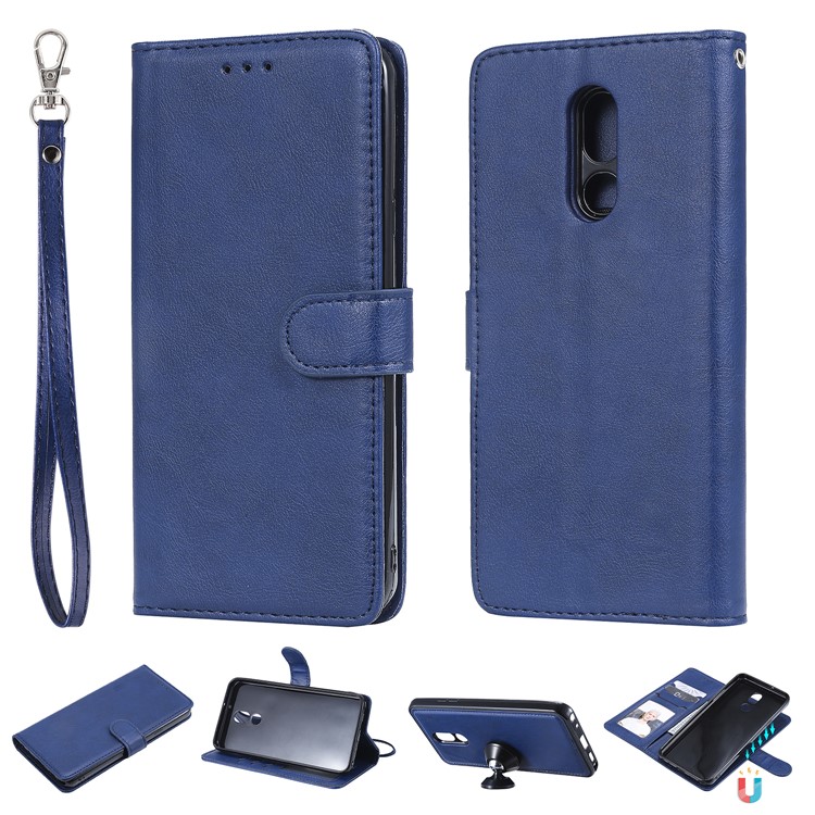 Magnetic Detachable 2-in-1 Leather Wallet Case for LG Stylo 5 - Blue-1