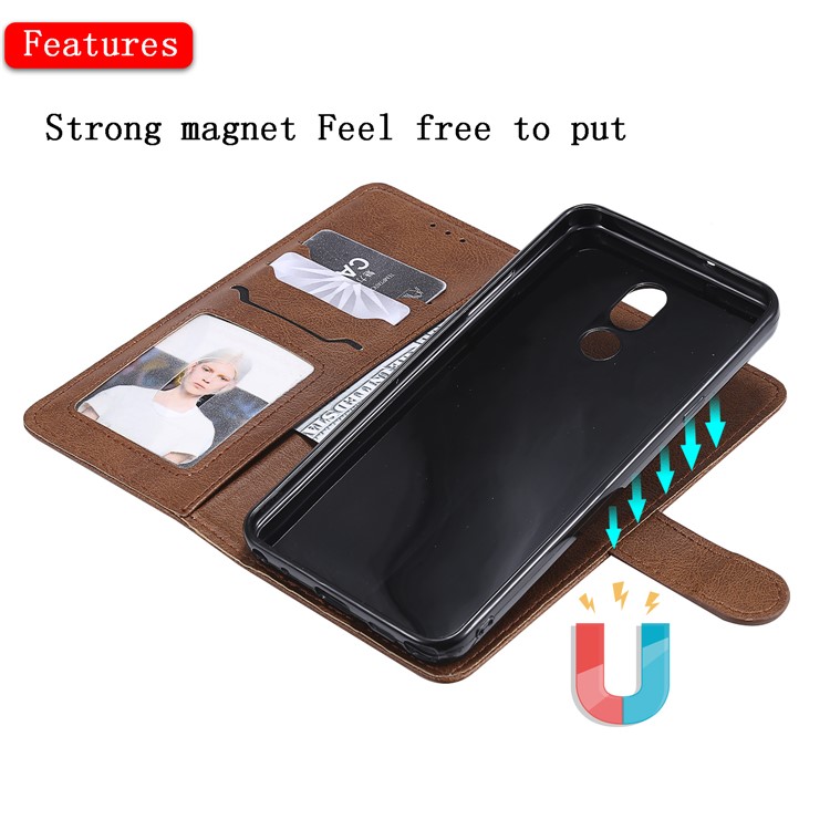 Magnetic Detachable 2-in-1 Leather Wallet Case for LG Stylo 5 - Brown-5