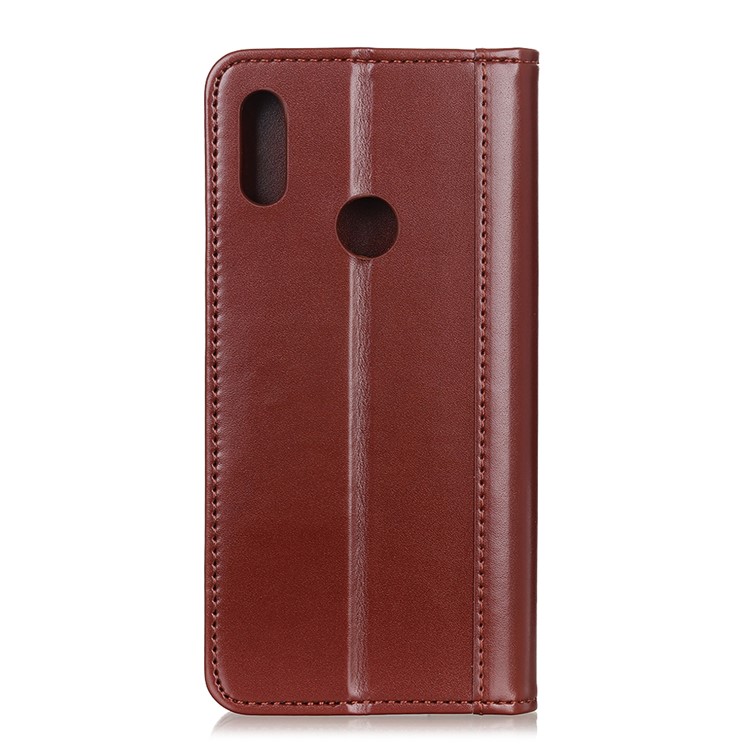 Auto-absorbed Split Leather Wallet Case for LG W10 - Brown-2