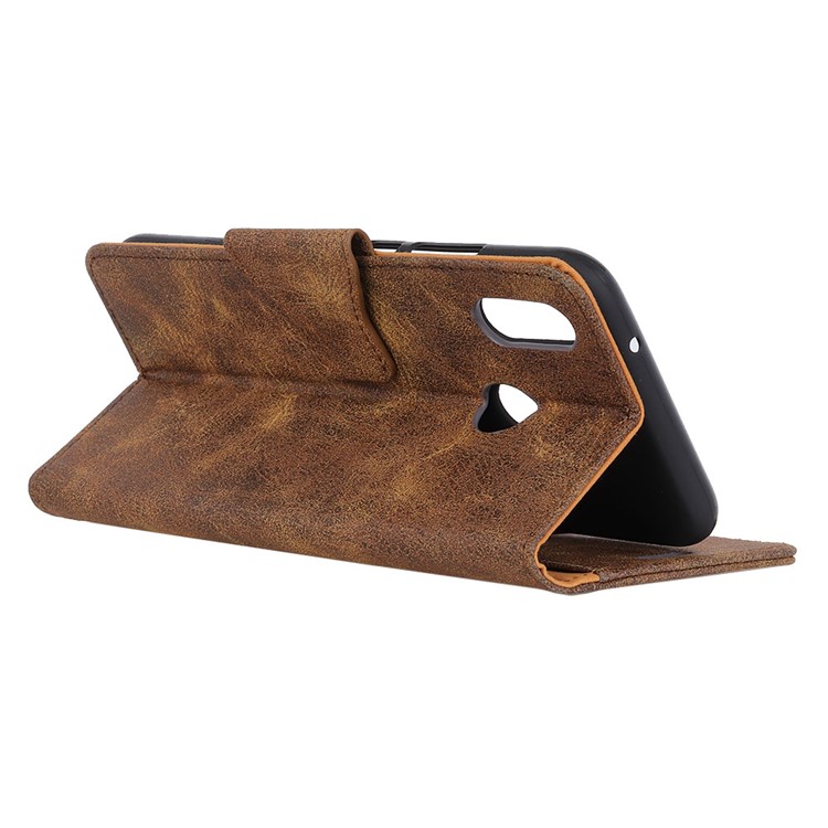 Vintage Style PU Leather Stand Wallet Phone Cover for LG W10 - Coffee-11