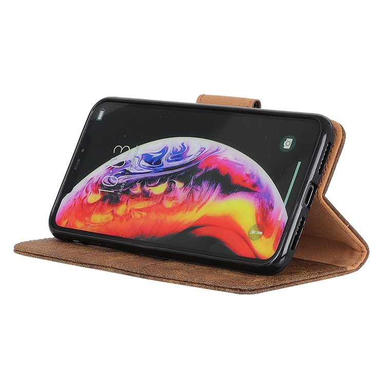 Vintage Style PU Leather Stand Wallet Phone Cover for LG W10 - Coffee-7