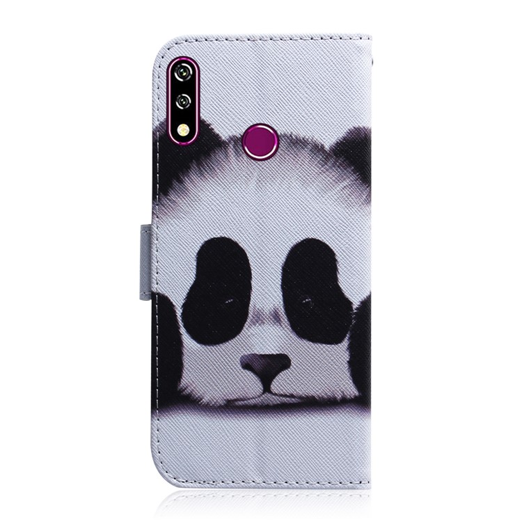 Printing Skin Leather Wallet Phone Case Shell for LG W10 - Panda-3