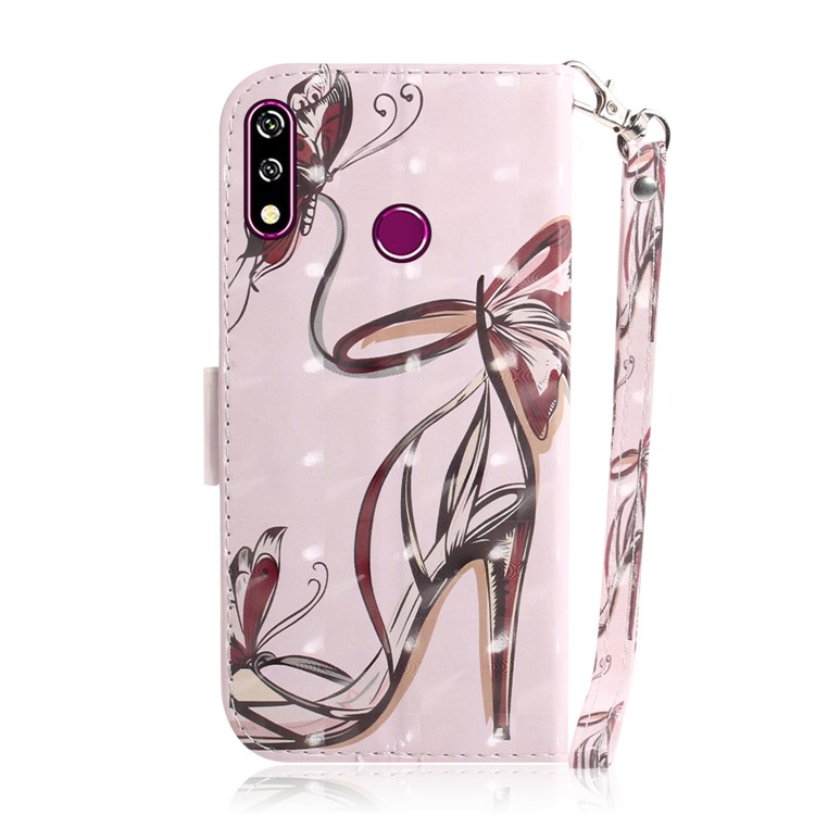 Light Spot Decor Pattern Printing Wallet Stand Flip Leather Case with Strap for LG W10 - High Heels-3