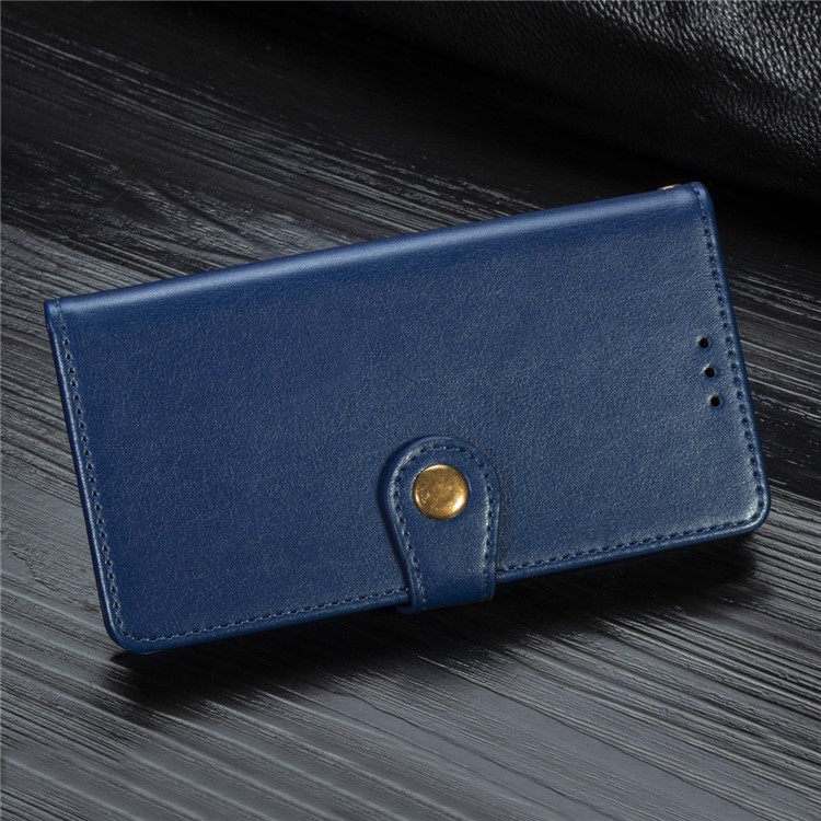 Magnetic Closure Leather Wallet Phone Case with Lanyard for LG K40 /LG K12+/LG K12 Plus - Blue-6