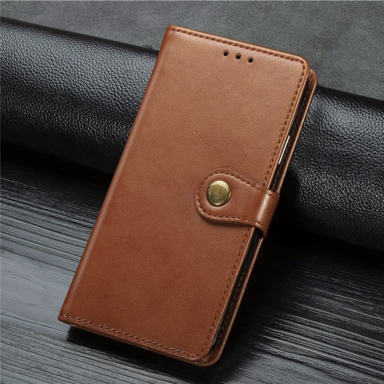 Magnetic Closure Leather Wallet Phone Case with Lanyard for LG K40 /LG K12+/LG K12 Plus - Brown-2