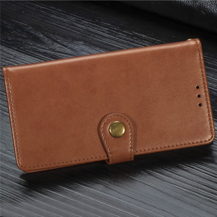 Magnetic Closure Leather Wallet Phone Case with Lanyard for LG K40 /LG K12+/LG K12 Plus - Brown-6