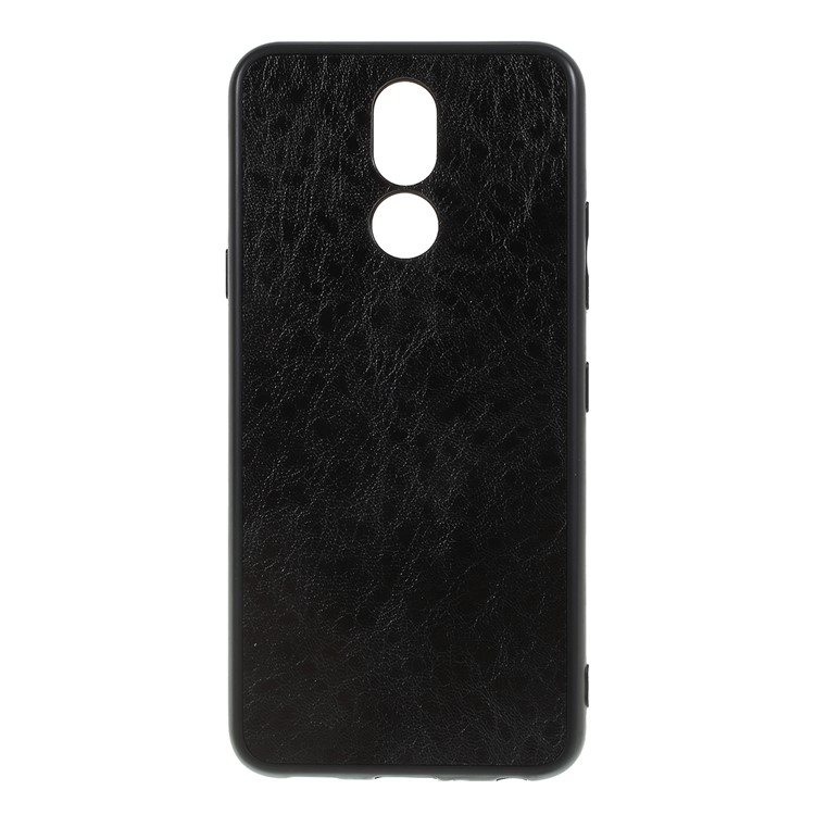 Crazy Horse Leather Coated PC + TPU Back Case for LG K40 - Black-1