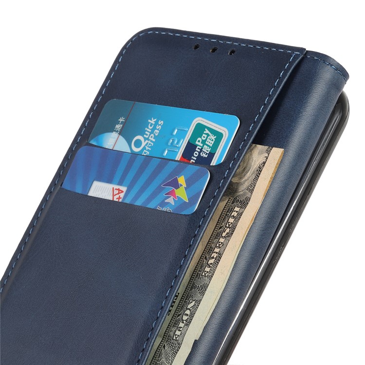 Embalagem Magnética Do Telefone Da Carteira Do Suporte Do Couro Do Plutônio Para O LG W10 - Azul-5