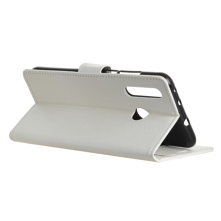 Litchi Texture Wallet Stand Flip Leather Phone Cover for LG W10 - White-10