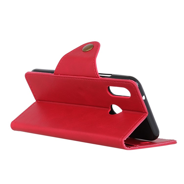 For LG W10 PU Leather Wallet Stand Cell Phone Case Cover - Red-11